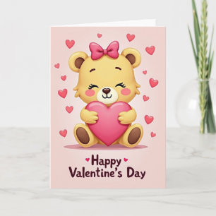 Bear Hugs Hearts Valentines Day Card