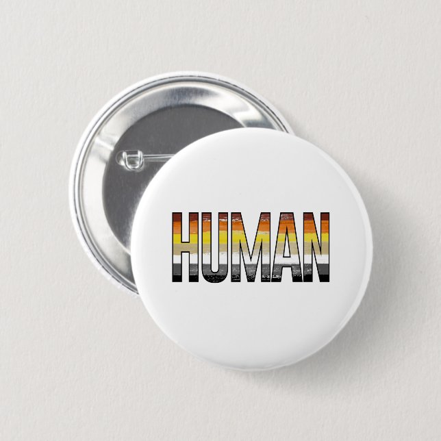 Bear Human 6 Cm Round Badge (Front & Back)