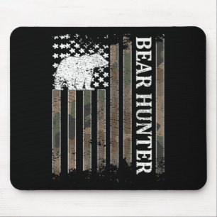 Bear Hunter American Flag Bear Hunting Lover 1 Mouse Pad