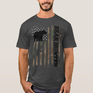 Bear Hunter American Flag Bear Hunting Lover Premi T-Shirt