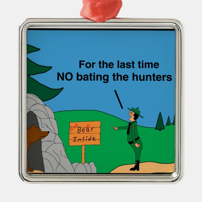 Bear hunters metal tree decoration (Front)