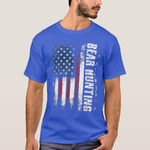 Bear Hunting American Flag Bears Hunter  T-Shirt