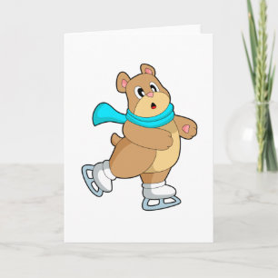 Bear Ice skating Ice skates Card
