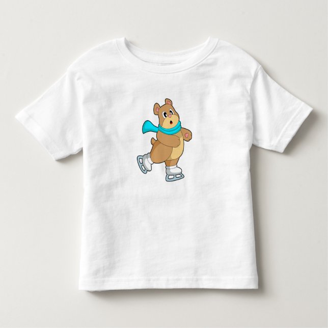Bear Ice skating Ice skates Toddler T-Shirt (Front)