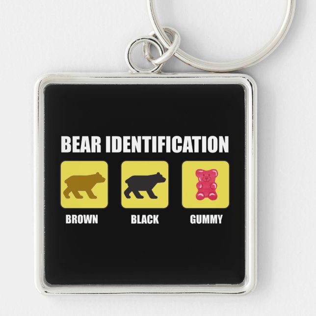 Bear Identification Funny Key Ring (Front)