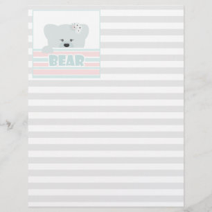 Bear illustration kids childish print