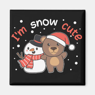 Bear I'm Snow Cute Snowman Snow Pun Magnet