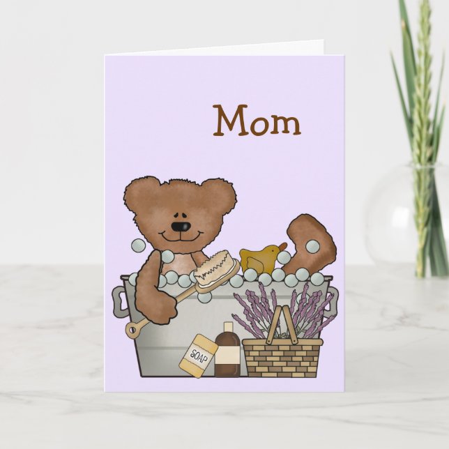 Bear In A Bubble Bath Mother's Day Card (Front)