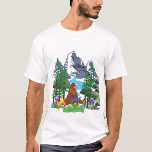 Bear in Alaska and mountain view T-Shirt