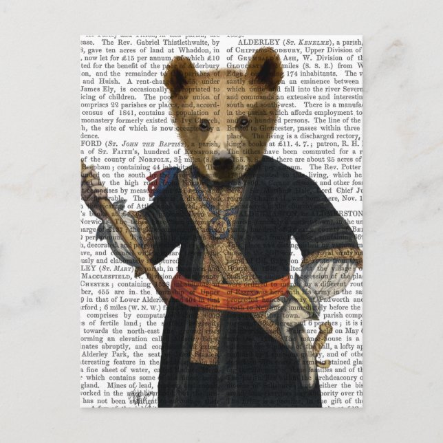 Bear in Blue Robes 2 Postcard (Front)