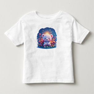 Bear in Colourful Forest With Stars and Mushrooms Toddler T-Shirt