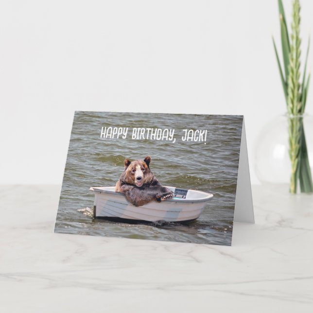 Bear in Dinghy for Birthday Card (Front)