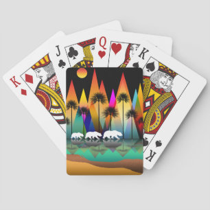 Bear In Forest Modern Mountains Playing Cards