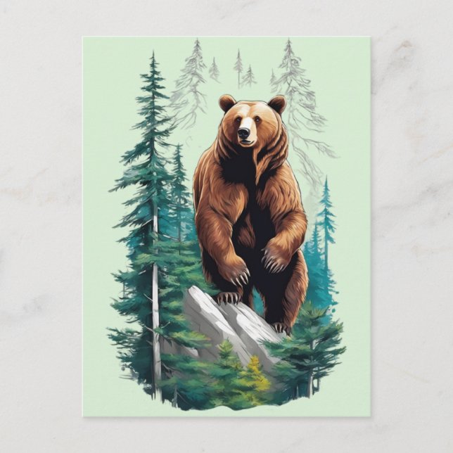 Bear in Forest Nature Lover Postcard (Front)