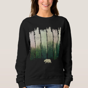 Bear in forest nature trees scenery sweatshirt