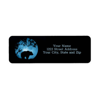 Bear in Full Moon Address Return Label