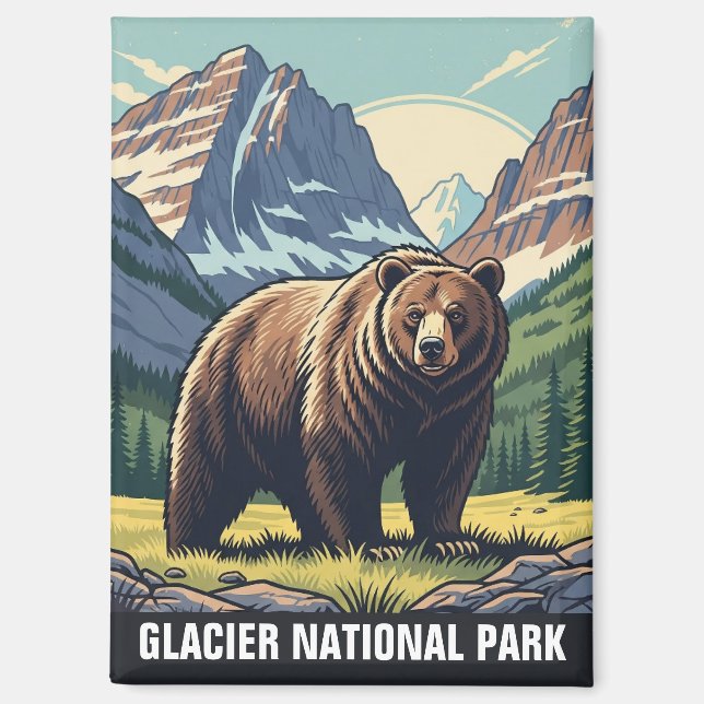 Bear in Glacier National Park Montana Magnet (Front)