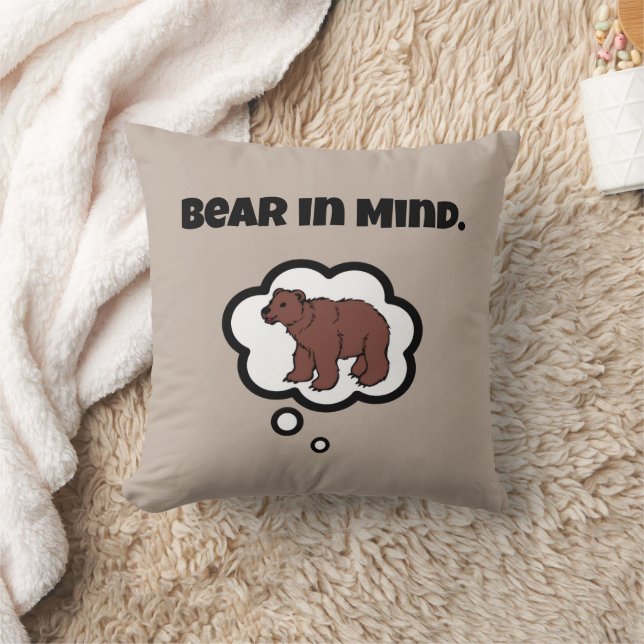 Bear in Mind – Funny Pun Cartoon Bear Design Cushion (Blanket)