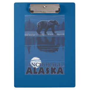 Bear in Moonlight - Anchorage, Alaska Clipboard