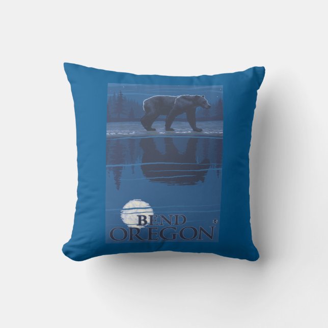 Bear in Moonlight - Bend, Oregon Cushion (Front)