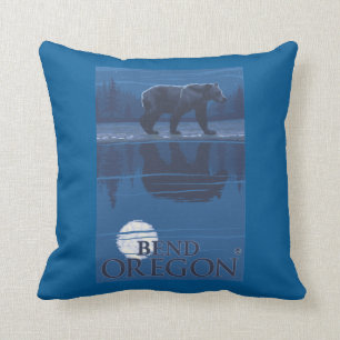 Bear in Moonlight - Bend, Oregon Cushion