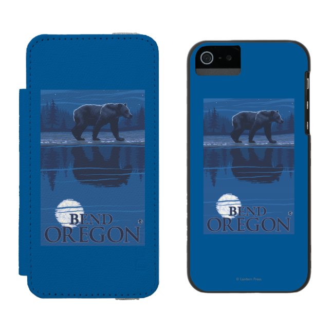 Bear in Moonlight - Bend, Oregon Incipio iPhone Wallet Case (Side by Side)
