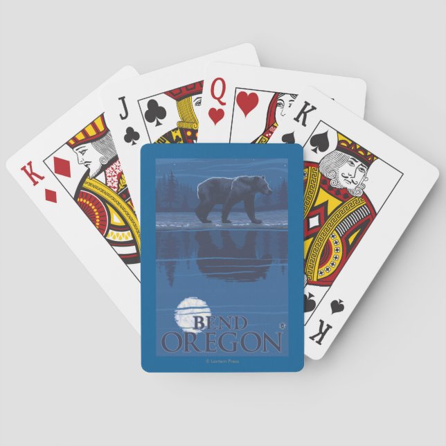 Bear in Moonlight - Bend, Oregon Playing Cards (Back)
