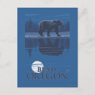 Bear in Moonlight - Bend, Oregon Postcard