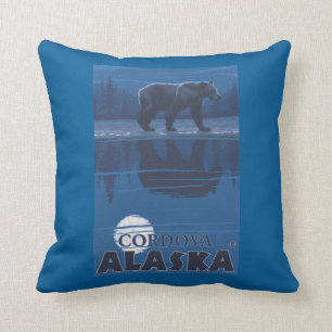 Bear in Moonlight - Cordova, Alaska Cushion