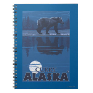 Bear in Moonlight - Curry, Alaska Notebook