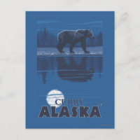 Bear in Moonlight - Curry, Alaska