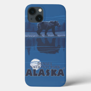Bear in Moonlight - Denali National Park, Alaska iPhone 13 Case