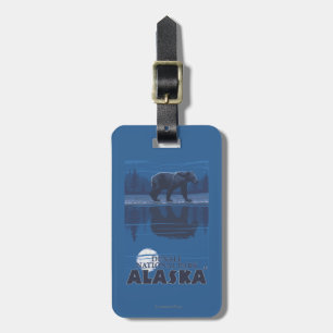 Bear in Moonlight - Denali National Park, Alaska Luggage Tag