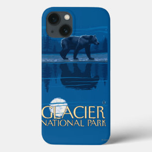 Bear in Moonlight - Glacier National Park, MT iPhone 13 Case