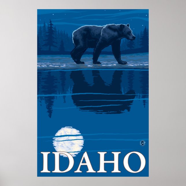 Bear in Moonlight - Idaho Poster (Front)