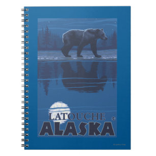 Bear in Moonlight - Latouche, Alaska Notebook