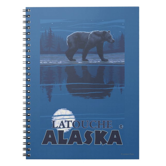 Bear in Moonlight - Latouche, Alaska Notebook (Front)