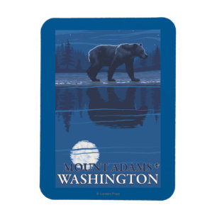 Bear in Moonlight - Mount Adams, Washington Magnet