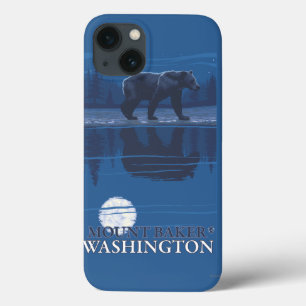 Bear in Moonlight - Mount Baker, Washington iPhone 13 Case
