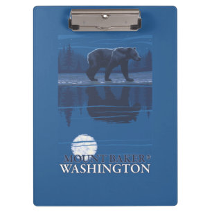 Bear in Moonlight - Mount Baker, Washington Clipboard