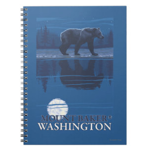 Bear in Moonlight - Mount Baker, Washington Notebook