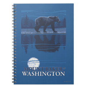 Bear in Moonlight - Mount Baker, Washington Notebook