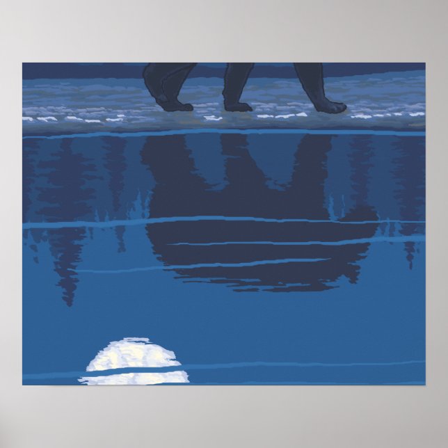 Bear in Moonlight - Mount Baker, Washington Poster (Front)