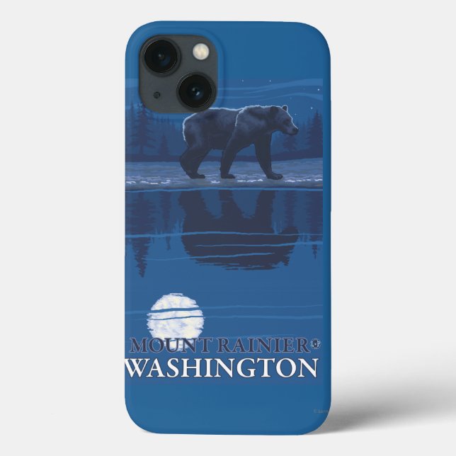 Bear in Moonlight - Mount Rainier, Washington Case-Mate iPhone Case (Back)