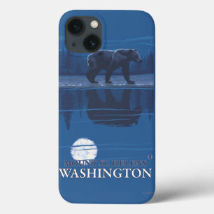 Bear in Moonlight - Mount St. Helens, iPhone 13 Case