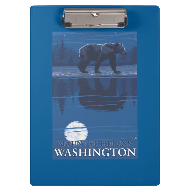 Bear in Moonlight - Mount St. Helens, Clipboard (Front)