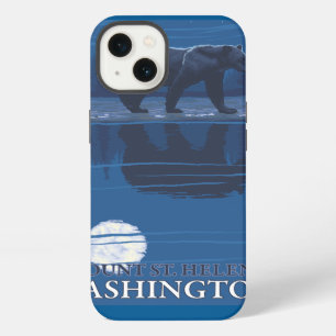 Bear in Moonlight - Mount St. Helens, iPhone Case
