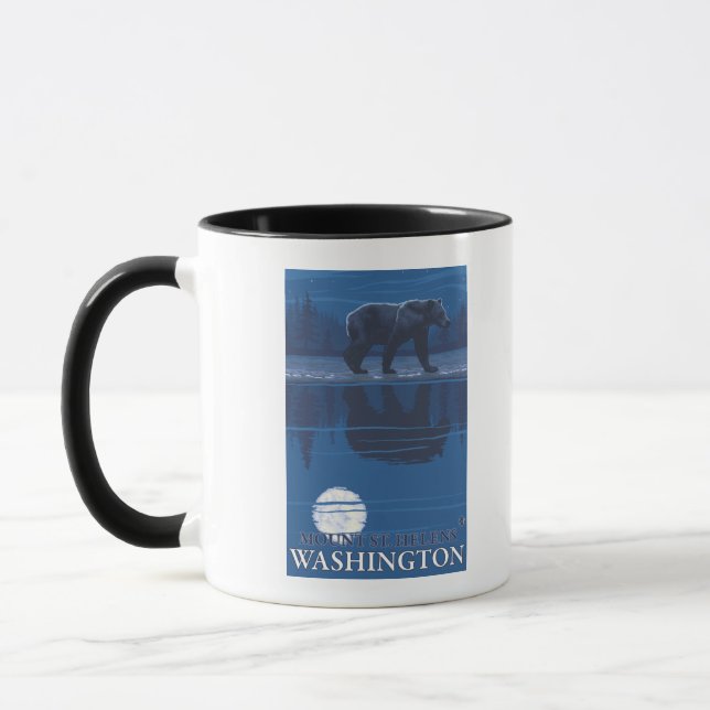 Bear in Moonlight - Mount St. Helens, Mug (Left)