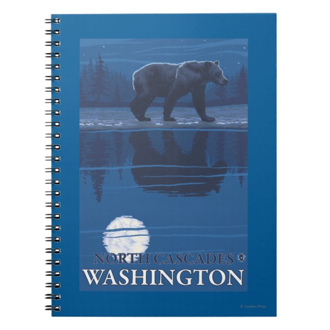 Bear in Moonlight - North Cascades, Washington Notebook (Front)