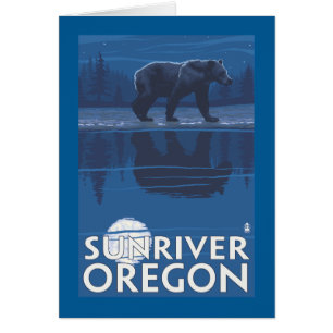 Bear in Moonlight - Sun River, Oregon
